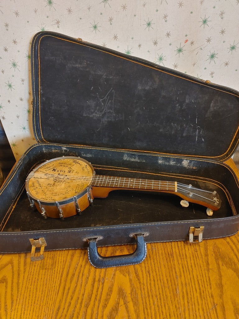 Banjolele! Cool Vintage Antique Banjo Ukelele Signed 1920's Playable Washington Unique Rare