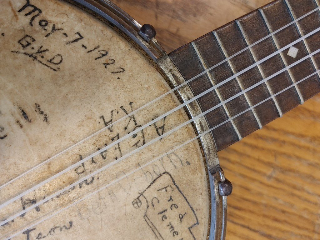 Banjolele! Cool Vintage Antique Banjo Ukelele Signed 1920's Playable Washington Unique Rare