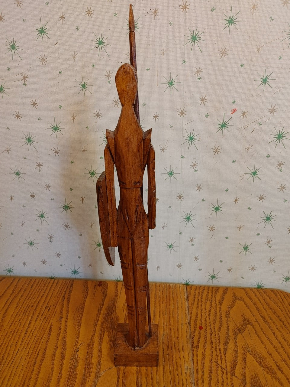 Windmill Jouster! Man From La Mancha Hand Carved Wood Statue Don Quixote Mid Century