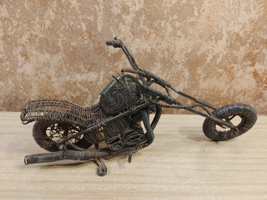Wire Easy Rider! Vintage Wire Chopper Motorcycle Art Brutalist Art Mid-century MCM