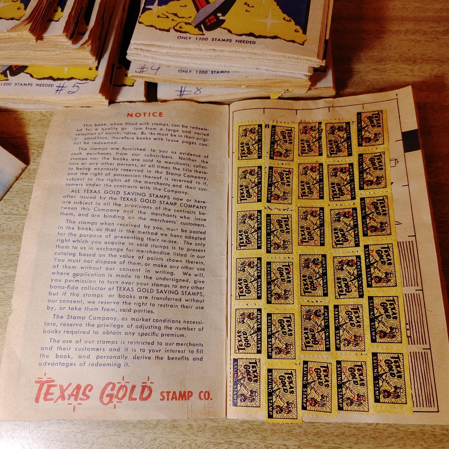 Texas Gold! Vintage Shopping Rewards Stamp Books Saving Stamps Saver